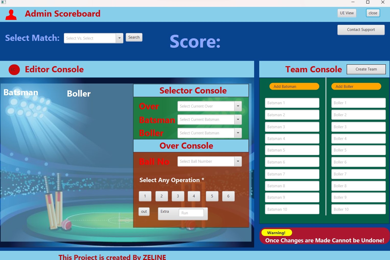 Cricket Scoreboard Management  